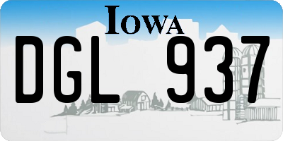 IA license plate DGL937