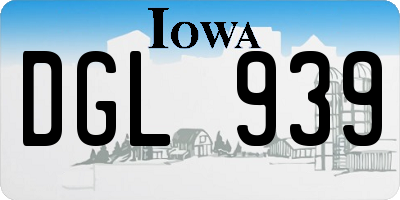 IA license plate DGL939