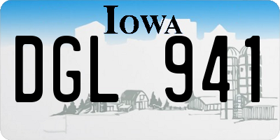 IA license plate DGL941