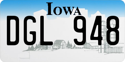 IA license plate DGL948