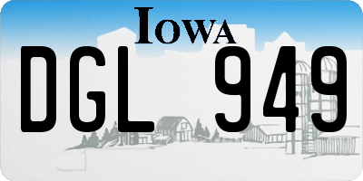 IA license plate DGL949