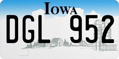 IA license plate DGL952