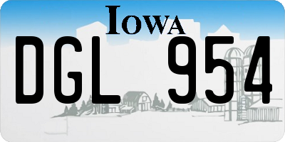 IA license plate DGL954