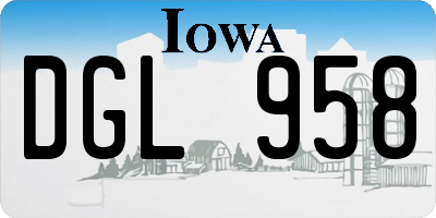 IA license plate DGL958