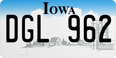 IA license plate DGL962
