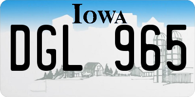 IA license plate DGL965