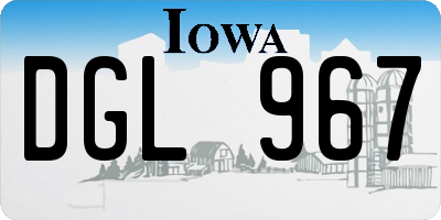 IA license plate DGL967
