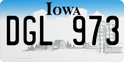 IA license plate DGL973