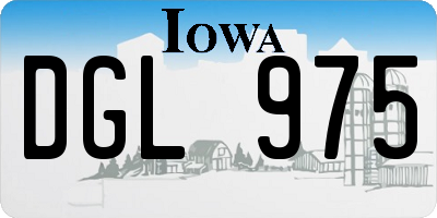 IA license plate DGL975