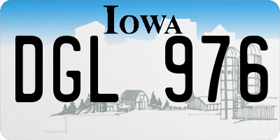 IA license plate DGL976