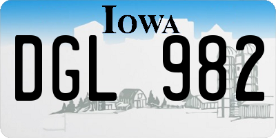 IA license plate DGL982