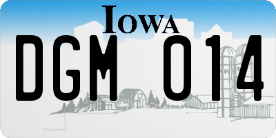 IA license plate DGM014