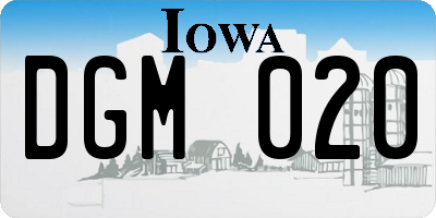 IA license plate DGM020