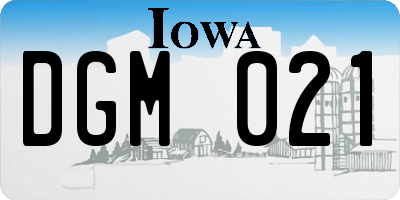 IA license plate DGM021