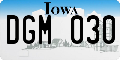 IA license plate DGM030