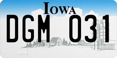 IA license plate DGM031