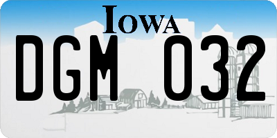 IA license plate DGM032