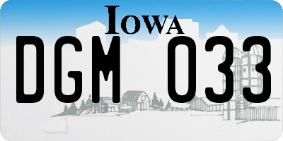 IA license plate DGM033