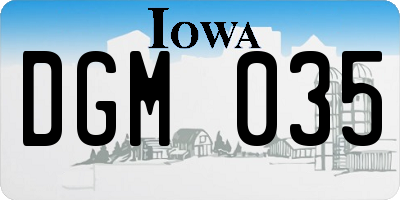 IA license plate DGM035