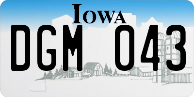 IA license plate DGM043