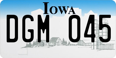 IA license plate DGM045