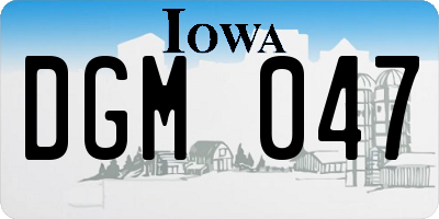 IA license plate DGM047