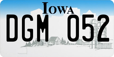 IA license plate DGM052