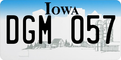 IA license plate DGM057