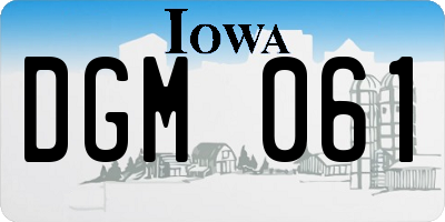 IA license plate DGM061