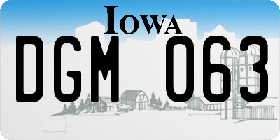 IA license plate DGM063