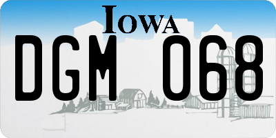 IA license plate DGM068