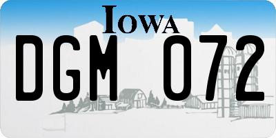 IA license plate DGM072