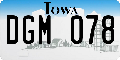 IA license plate DGM078