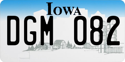 IA license plate DGM082