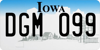 IA license plate DGM099