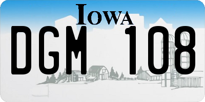 IA license plate DGM108