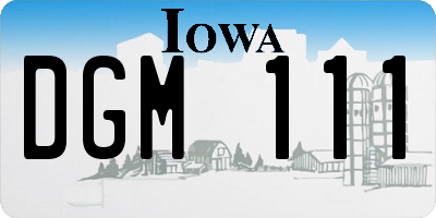 IA license plate DGM111