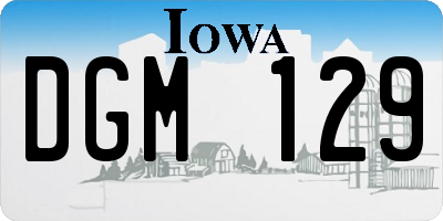 IA license plate DGM129
