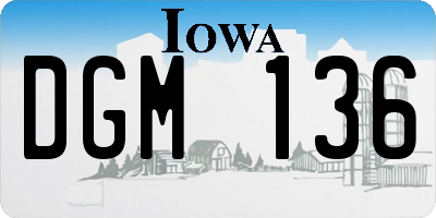 IA license plate DGM136