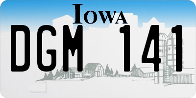 IA license plate DGM141