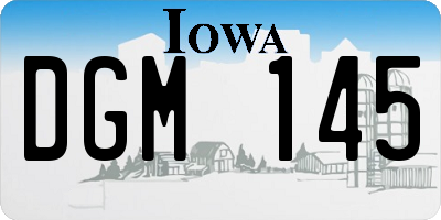 IA license plate DGM145