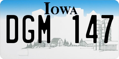 IA license plate DGM147