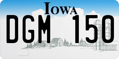 IA license plate DGM150