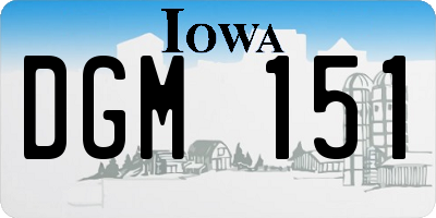 IA license plate DGM151