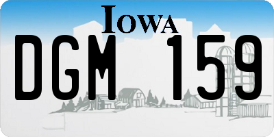 IA license plate DGM159