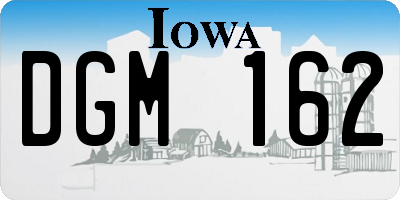 IA license plate DGM162