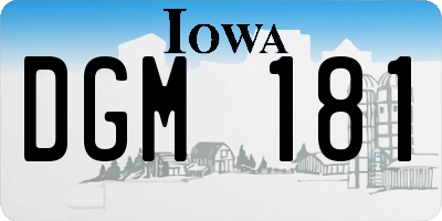 IA license plate DGM181