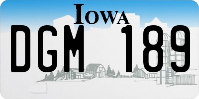 IA license plate DGM189