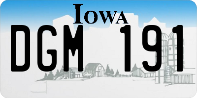 IA license plate DGM191