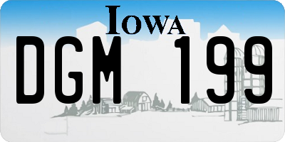 IA license plate DGM199